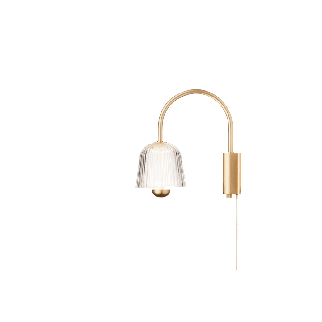 Aplica de perete ASTEEA WALL – Satin Brass / Ripple Clear