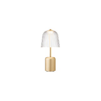 Lampă de masă ASTEEA PORTABLE – Satin Brass / Ripple Clear