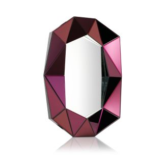 Diamond Small Decorative Mirror – Burgundy